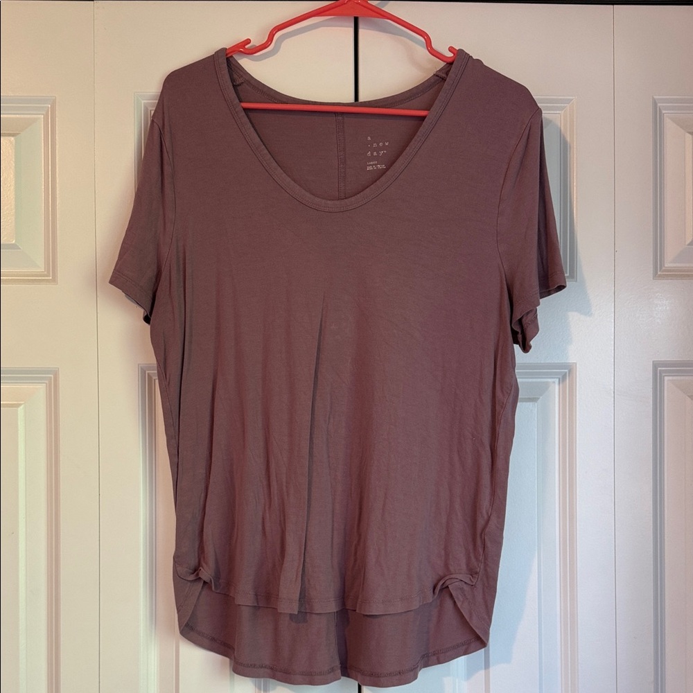 a new day Women's Dusty Purple Short Sleeve Top
